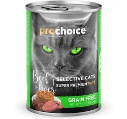 Prochoice Adult Cat Beef & Liver Pate Grain Free Υγρή Τροφή Γάτας με Μοσχάρι και Συκώτι 400gr