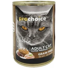 Prochoice Adult Cat Chicken & Liver Pate Grain Free Υγρή Τροφή Γάτας με Κοτόπουλο και Συκώτι 400gr
