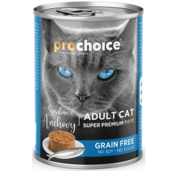 Prochoice Adult Cat Sardine & Anchovy Pate Grain Free Υγρή Τροφή Γάτας με Σαρδέλα & Γαύρο 400gr