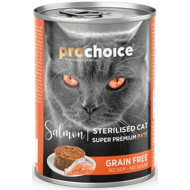 Prochoice Adult Cat Sterilized Salmon Pate Grain Free Υγρή Τροφή Γάτας με Σολομό 400gr ΓΑΤΕΣ