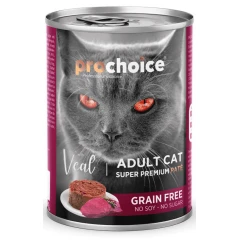 Prochoice Adult Cat Veal Pate Grain Free Υγρή Τροφή Γάτας με Μοσχάρι 400gr