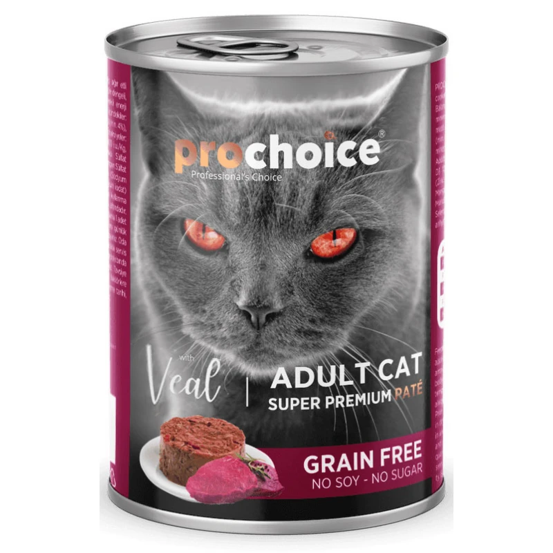Prochoice Adult Cat Veal Pate Grain Free Υγρή Τροφή Γάτας με Μοσχάρι 400gr ΓΑΤΕΣ