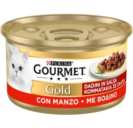 Purina Gourmet Gold  Κομματάκια Σε Σάλτσα Με Βοδινό 85gr Purina Gourmet Gold  Κομματάκια Σε Σάλτσα Με Βοδινό 85gr