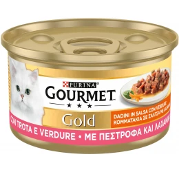 Purina Gourmet Gold  Κομματάκια Σε Σάλτσα Με Πέστροφα Και Λαχανικά 85gr Purina Gourmet Gold  Κομματάκια Σε Σάλτσα Με Πέστροφα Και Λαχανικά 85gr