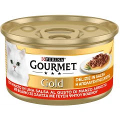 Purina Gourmet Gold ''η απόλαυση της σάλτσας'' Με Βοδινό 85gr Purina Gourmet Gold ''η απόλαυση της σάλτσας'' Με Βοδινό 85gr