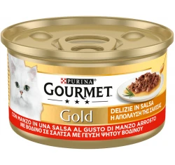 Purina Gourmet Gold ''η απόλαυση της σάλτσας'' Με Βοδινό 85gr Purina Gourmet Gold ''η απόλαυση της σάλτσας'' Με Βοδινό 85gr