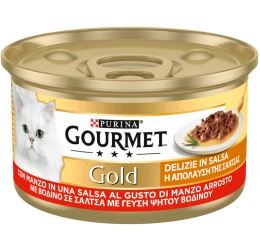 Purina Gourmet Gold ''η απόλαυση της σάλτσας'' Με Βοδινό 85gr Purina Gourmet Gold ''η απόλαυση της σάλτσας'' Με Βοδινό 85gr