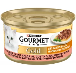 Purina Gourmet Gold ''η απόλαυση της σάλτσας'' Με Σολομό 85gr Purina Gourmet Gold ''η απόλαυση της σάλτσας'' Με Σολομό 85gr