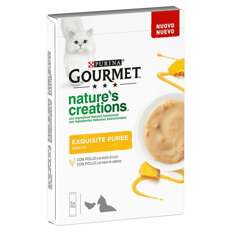 Λιχουδιές Γάτας Gourmet Nature's Creations Puree 5x10gr με Κοτόπουλο και Κολοκύθα ΓΑΤΕΣ