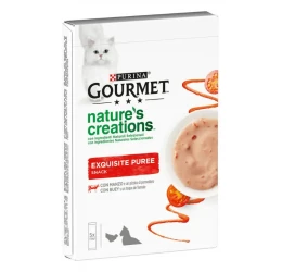 Λιχουδιές Γάτας Gourmet Nature's Creations Puree 5x10gr με Βοδινό και Τομάτα  Λιχουδιές Γάτας Gourmet Nature's Creations Puree 5x10gr με Βοδινό και Τομάτα