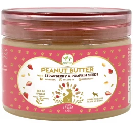 Λιχουδιά Σκύλου Pawfect 100% Φυσικό Φυστικοβούτυρο με Φράουλα & Σπόρους Κολοκύθας 275gr