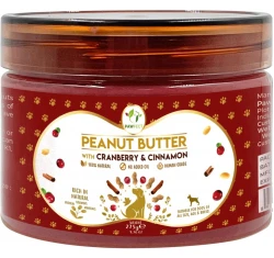 Λιχουδιά Σκύλου Pawfect 100% Φυσικό Φυστικοβούτυρο με με Κράνμπερι & Κανέλα 275gr