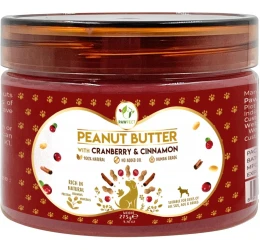 Λιχουδιά Σκύλου Pawfect 100% Φυσικό Φυστικοβούτυρο με με Κράνμπερι & Κανέλα 275gr