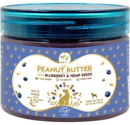 Λιχουδιά Σκύλου Pawfect 100% Φυσικό Φυστικοβούτυρο με Μύρτιλο & Σπόρους Κάνναβης 275gr