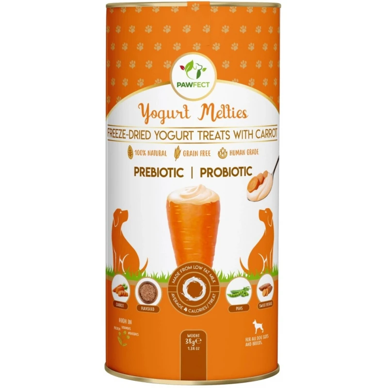 Λιχουδιά Σκύλου Pawfect Yogurt Melties με Καρότο 38gr Σκύλοι