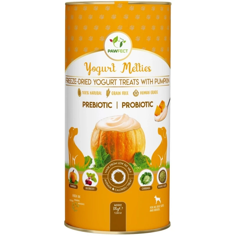 Λιχουδιά Σκύλου Pawfect Yogurt Melties με Κολοκύθα 38gr Σκύλοι