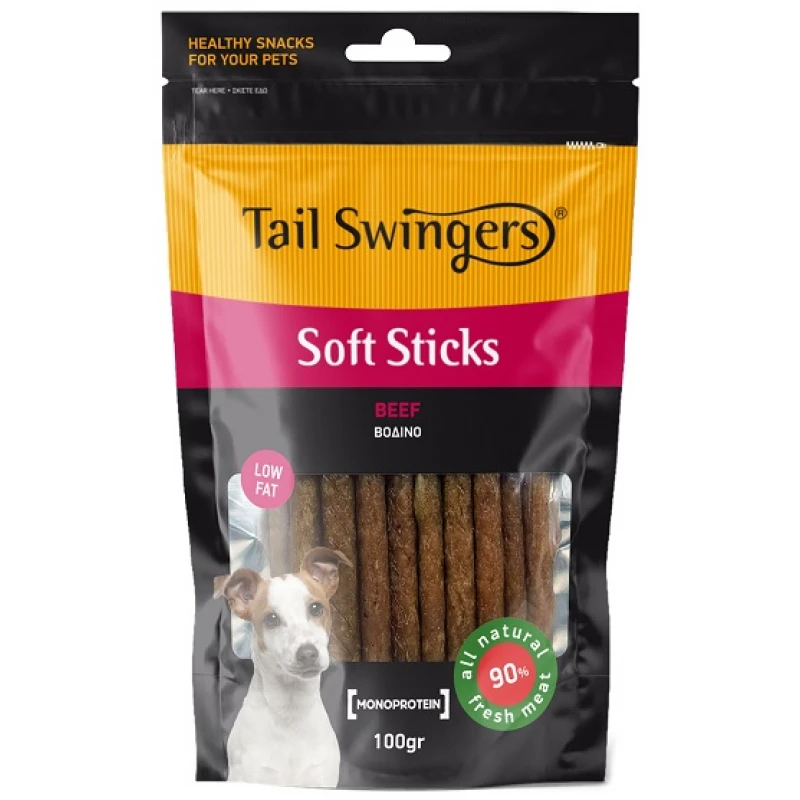 Λιχουδιές Σκύλου Tailswingers Μαλακά Στικς με Γεύση Μοσχάρι 100gr ΣΚΥΛΟΙ