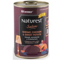 Υγρή Τροφή Σκύλου Naturest Chicken and Shrimps with Sweet Potato and Cranberries 400gr Υγρή Τροφή Σκύλου Naturest Chicken and Shrimps with Sweet Potato and Cranberries 400gr