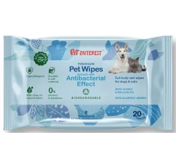 Βιοδιασπώμενα Μαντηλάκια Καθαρισμού Pet Interest Antibacterial Effect 20τμχ Βιοδιασπώμενα Μαντηλάκια Καθαρισμού Pet Interest Antibacterial Effect 20τμχ