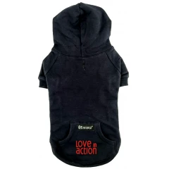 Φούτερ Σκύλου Cotton Hoodies με κουκούλα 2XLarge 61cm Μαύρο