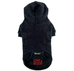 Φούτερ Σκύλου Cotton Hoodies με κουκούλα XSmall 20,5cm Μαύρο