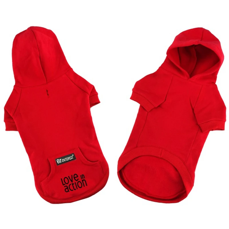 Φούτερ Σκύλου Cotton Hoodies με κουκούλα XSmall 20,5cm Κόκκινο ΣΚΥΛΟΙ