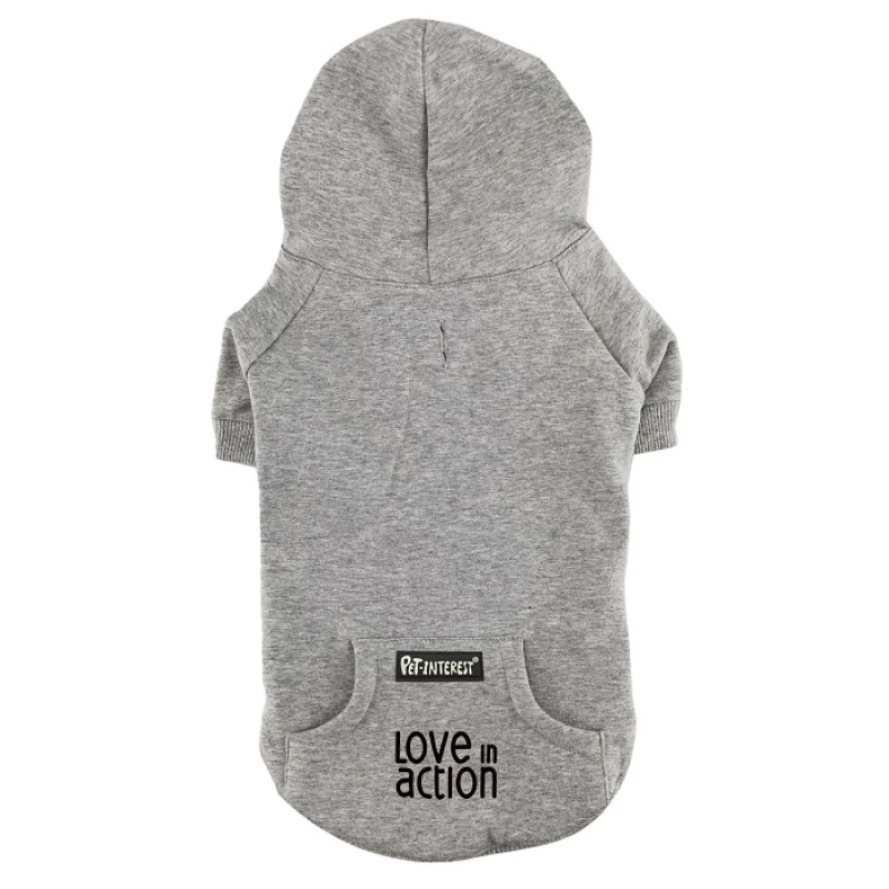 Φούτερ Σκύλου Cotton Hoodies με κουκούλα Large 41cm Γκρι ΣΚΥΛΟΙ