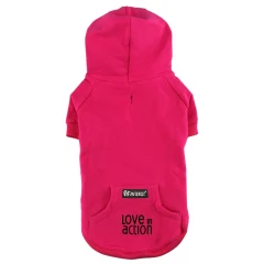 Φούτερ Σκύλου Cotton Hoodies με κουκούλα 2XLarge 61cm Ροζ