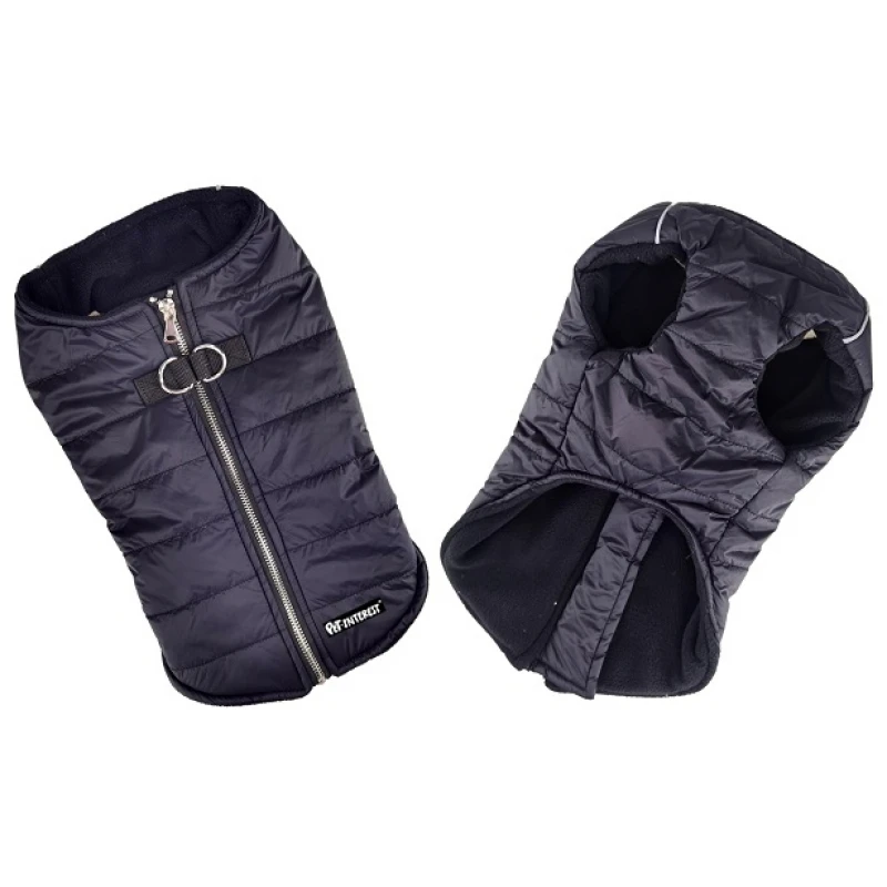 Μπουφανάκι Σκύλου Puffer Vest με Fleece XLarge 48cm Μαύρο ΣΚΥΛΟΙ