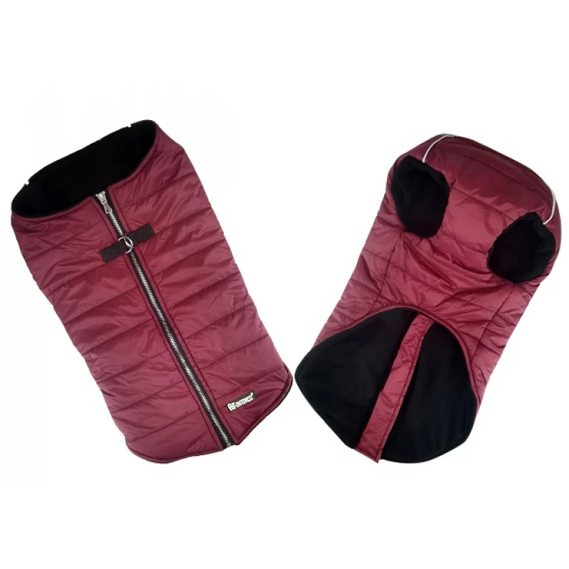 Μπουφανάκι Σκύλου Puffer Vest με Fleece Small 28cm Μπορντό ΣΚΥΛΟΙ