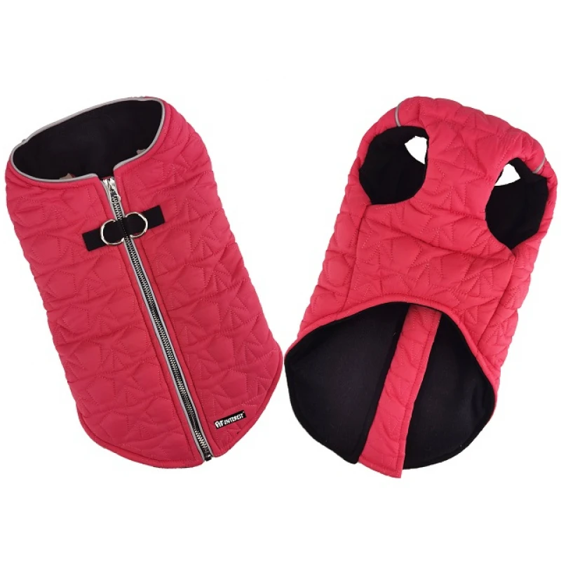 Μπουφανάκι Σκύλου Zipper Vest Stars με Fleece XLarge 48cm Κόκκινο ΣΚΥΛΟΙ