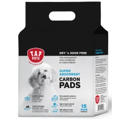 Πάνες Εκπαίδευσης Ενεργού Άνθρακα Taf Pets με Αυτοκόλλητες Ταινίες 60x60 15τμχ