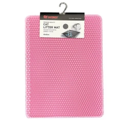 Χαλάκι Συλλογής Άμμου Γάτας Pet Interest Cat Litter Mat με Velcro 45x60cm Ροζ