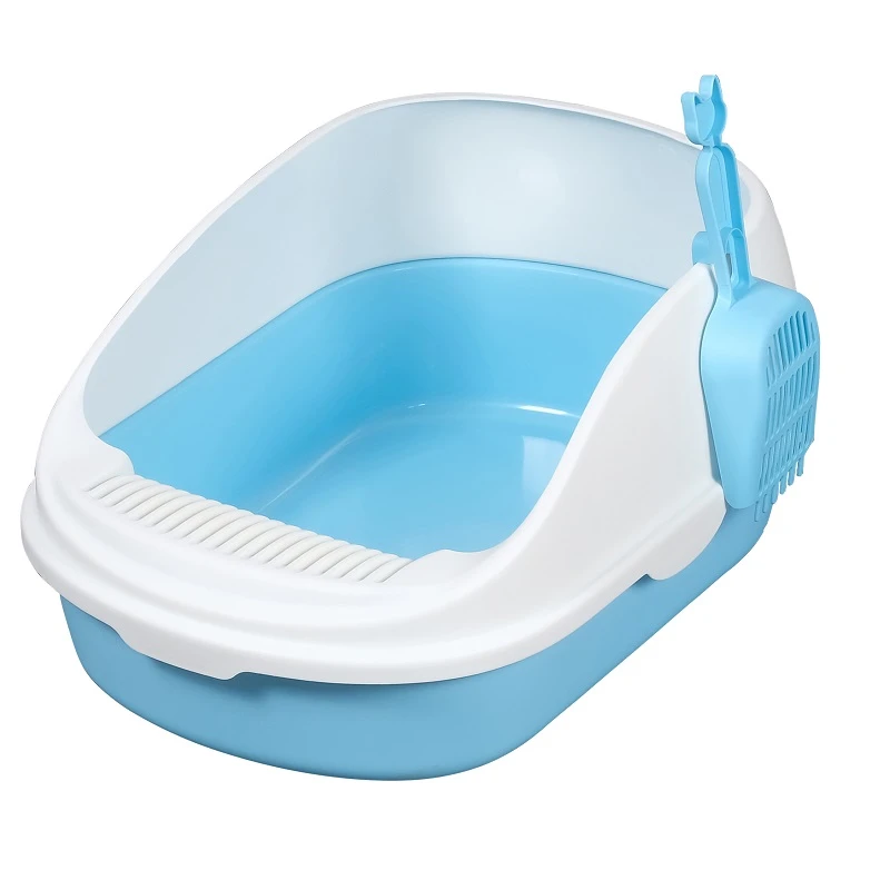 Ημίκλειστη Τουαλέτα Γάτας Cat Toilet Semi Closed With Grooves Blue 56x39x26cm Μπλε ΓΑΤΕΣ