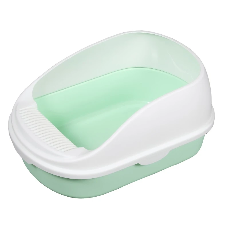 Ημίκλειστη Τουαλέτα Γάτας Cat Toilet Semi Closed With Grooves Green 56x39x26cm Πράσινο ΓΑΤΕΣ