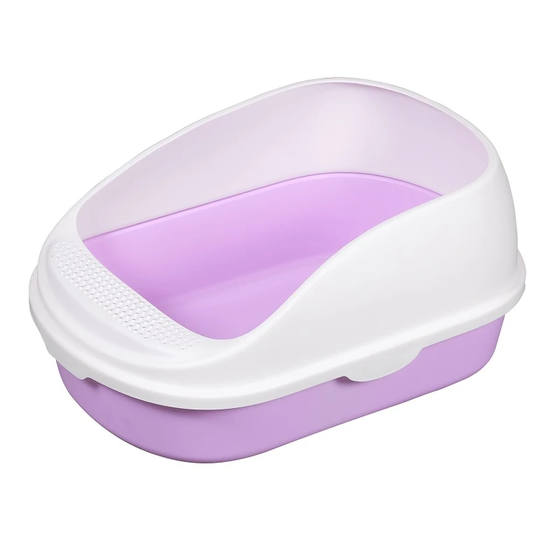 Ημίκλειστη Τουαλέτα Γάτας Cat Toilet Semi Closed With Grooves Purple 56x39x26cm Μωβ ΓΑΤΕΣ