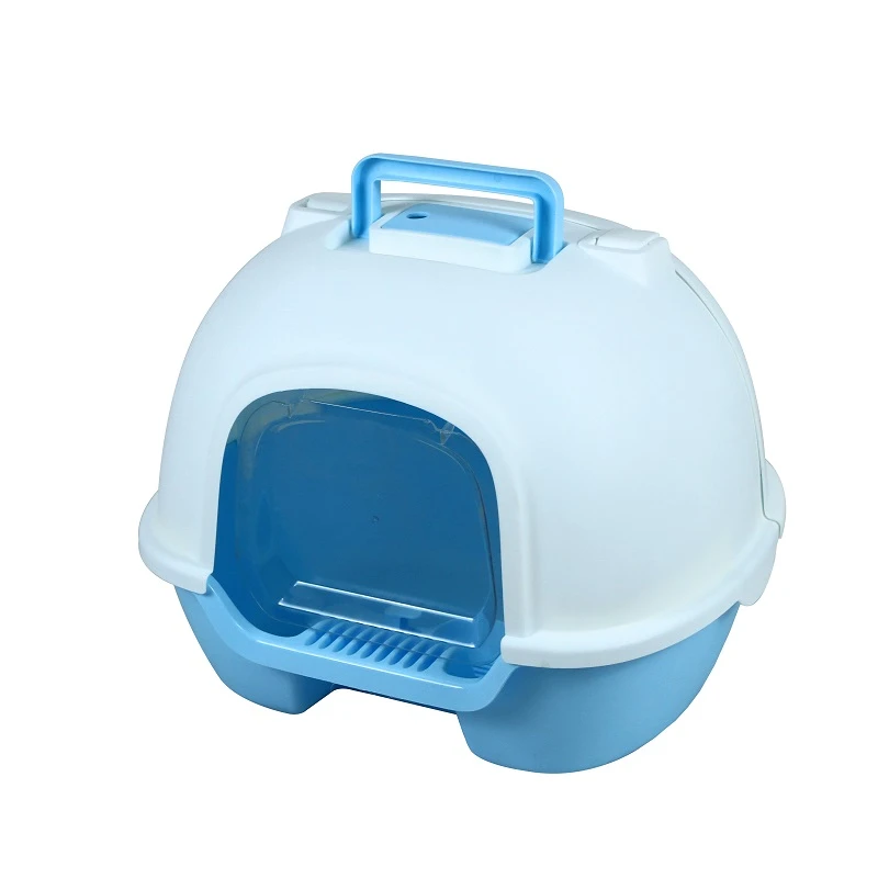 Κλειστή Τουαλέτα Γάτας Cat Toilet Box - Rear Opening with Charcoal Bag Blue 50x41x39cm Μπλε ΓΑΤΕΣ