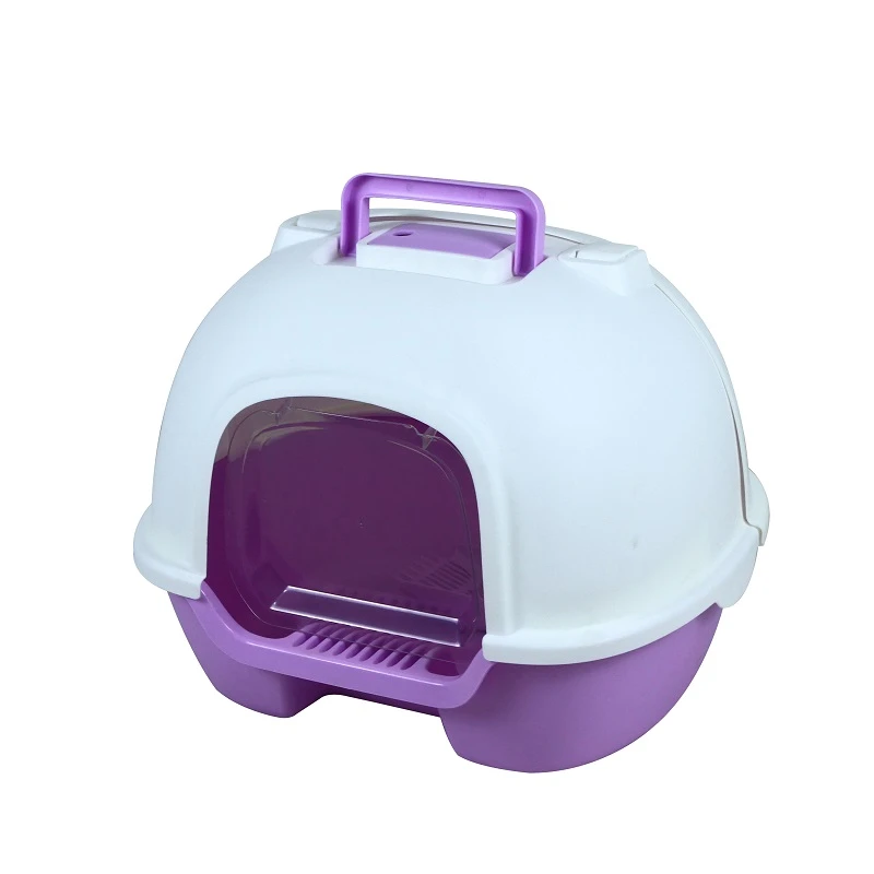 Κλειστή Τουαλέτα Γάτας Cat Toilet Box - Rear Opening with Charcoal Bag Purple 50x41x39cm Μωβ ΓΑΤΕΣ