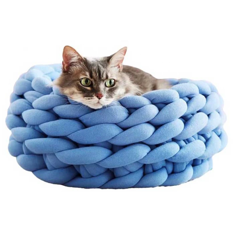 Κρεβατάκι Σκύλου και Γάτας Pet Interest Knitted Pet Nest 40cm Μπλε ΣΚΥΛΟΙ