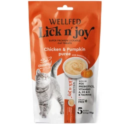 Λιχουδιές Γάτας Pet Interest Wellfed Lick N' Joy Chicken & Pumpkin (5x14gr) 70gr με Κοτόπουλο & Κολοκύθα Λιχουδιές Γάτας Pet Interest Wellfed Lick N' Joy Chicken & Pumpkin (5x14gr) 70gr με Κοτόπουλο & Κολοκύθα