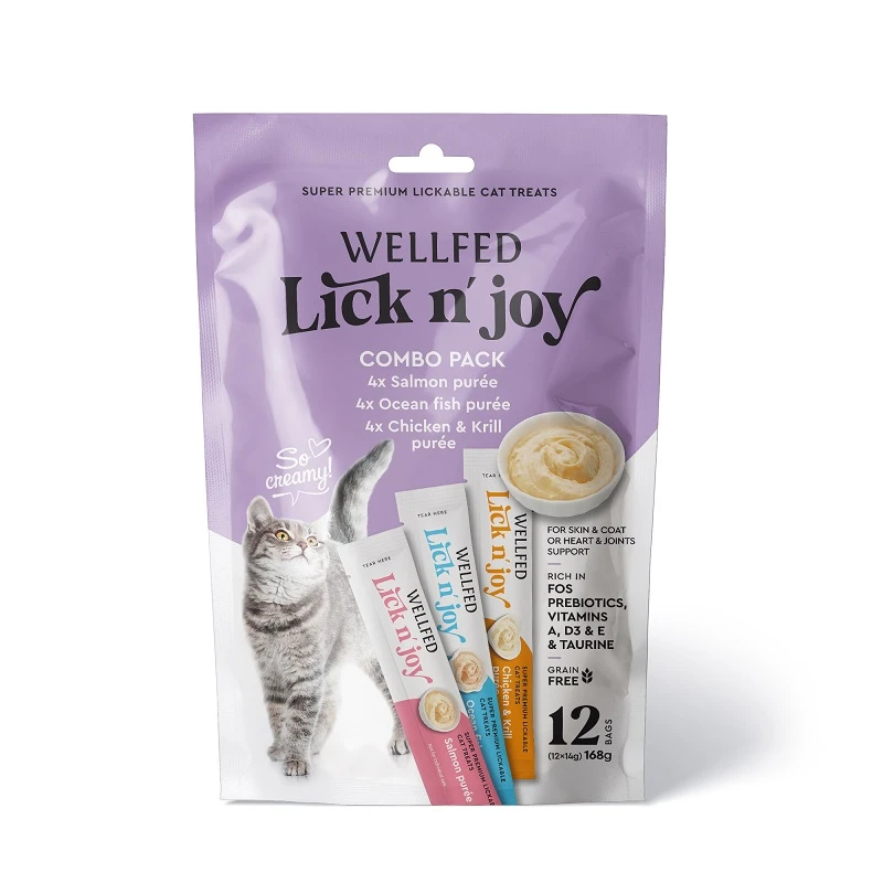 Λιχουδιές Γάτας Pet Interest Wellfed Lick N' Joy Mix Tastes (12x14gr) 168gr με Μιξ Γεύσεων ΓΑΤΕΣ
