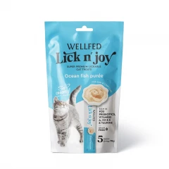 Λιχουδιές Γάτας Pet Interest Wellfed Lick N' Joy Ocean FIsh (5x14gr) 70gr με Ψάρια