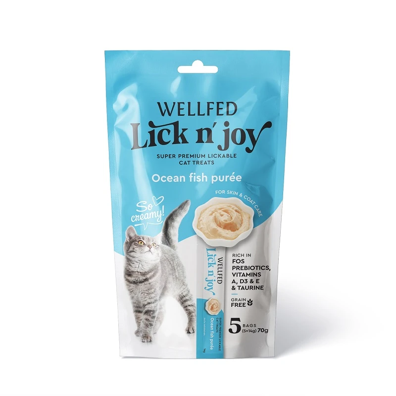 Λιχουδιές Γάτας Pet Interest Wellfed Lick N' Joy Ocean FIsh (5x14gr) 70gr με Ψάρια ΓΑΤΕΣ