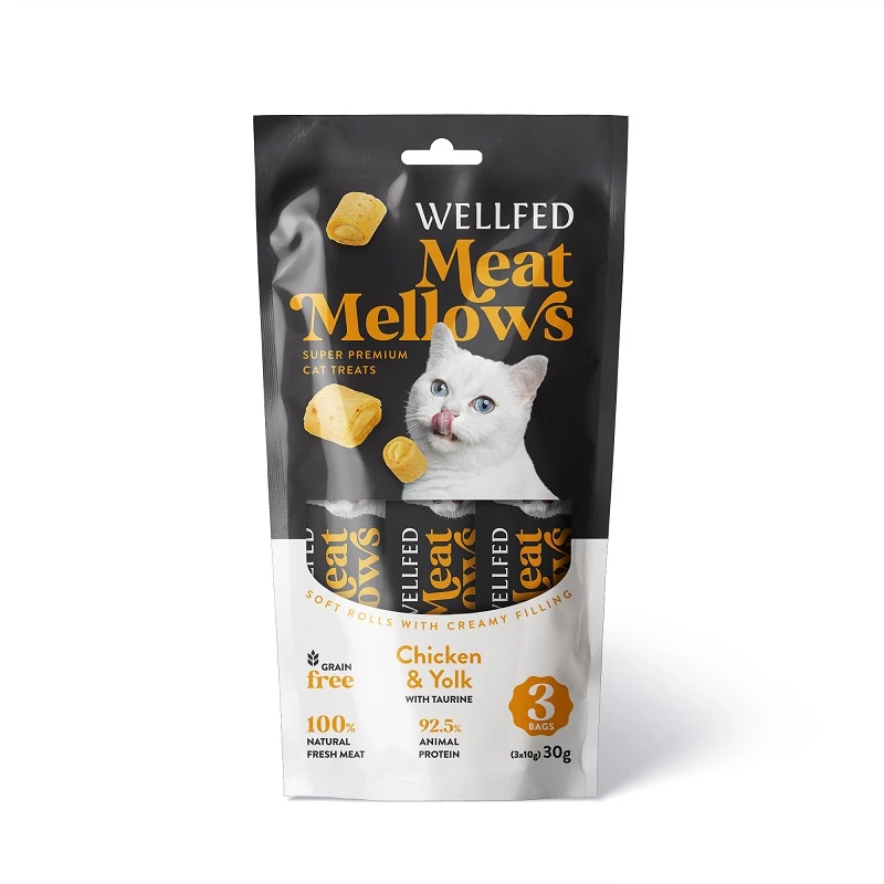 Λιχουδιές Γάτας Pet Interest Wellfed Meat Mellows Chicken & York (3x10gr) 30gr με Κοτόπουλο & Κρόκο Αυγού ΓΑΤΕΣ
