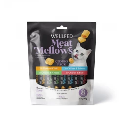 Λιχουδιές Γάτας Pet Interest Wellfed Meat Mellows Mix Tastes (8x10gr) 80gr Με Μιξ Γεύσεων