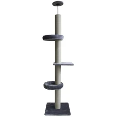 Ονυχοδρόμιο για Γάτες Pet Interest Cat Tower to Ceiling Grey 2 Nest 60x60x248cm
