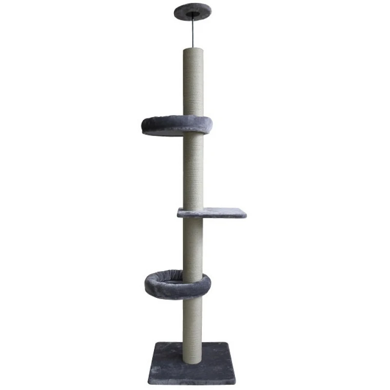 Ονυχοδρόμιο για Γάτες Pet Interest Cat Tower to Ceiling Grey 2 Nest 60x60x248cm ΓΑΤΕΣ