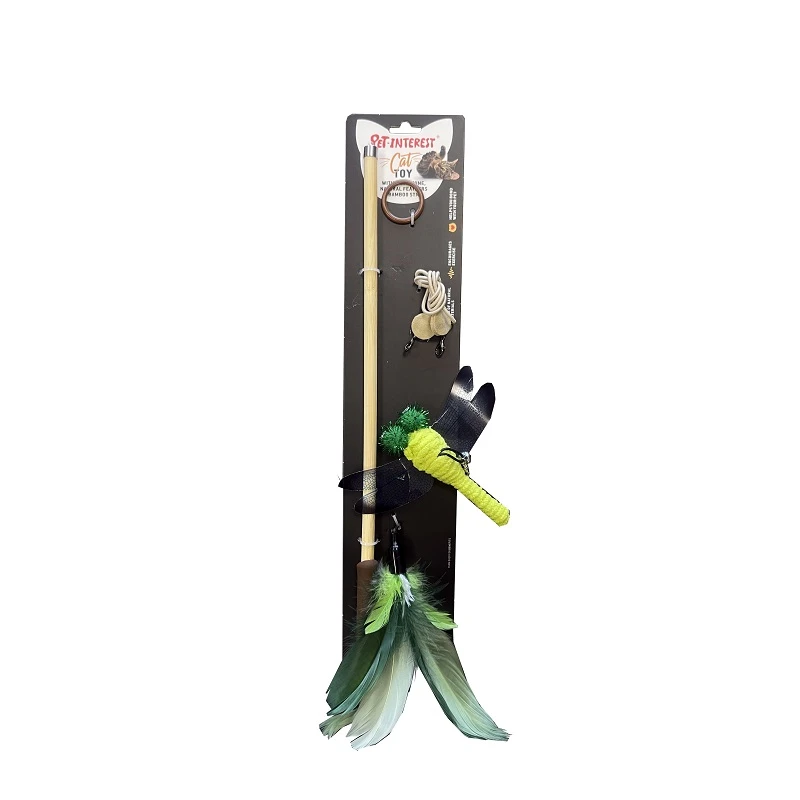 Παιχνίδι Γάτας Pet Interest Bamboo Stick With Silvervine Green Dragonfly 41cm Πράσινη λιβελούλα ΓΑΤΕΣ