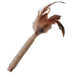 Παιχνίδι Γάτας Pet Interest Silvervine Stick With Hemp Rope & Feathers M 20cm