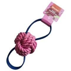 Παιχνίδι Σκύλου Κόμπος Pet Interest Rope Toy Ball Tpr Handles Bacon Flavor 10cm